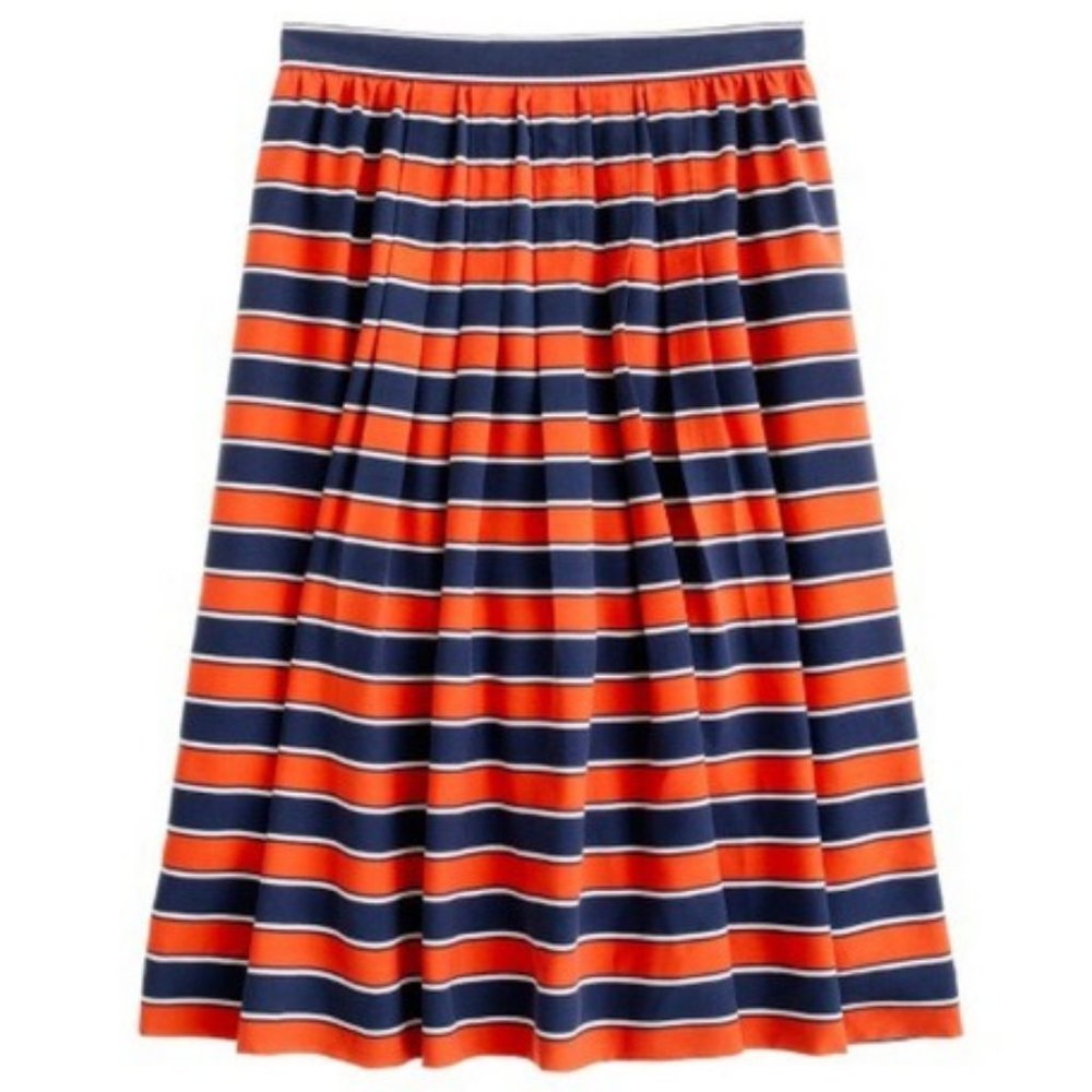 J Crew Gondola Stripe Silk Skirt
